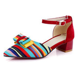 Women's Rainbow Colored Heel High Back Shoe - vmlfashion-com