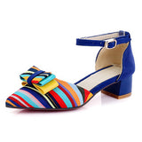 Women's Rainbow Colored Heel High Back Shoe - vmlfashion-com