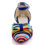 Women's Rainbow Colored Heel High Back Shoe - vmlfashion-com