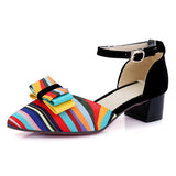 Women's Rainbow Colored Heel High Back Shoe - vmlfashion-com