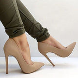 Women's Pointed Toe Stiletto Heeled Shoes - vmlfashion-com