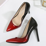 Women's Dual Color Hombre Contoured Seams Style High Heels - vmlfashion-com