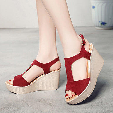 Women's Suede Wedge Sandals Heels - vmlfashion-com