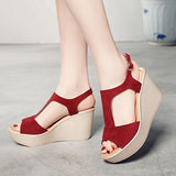 Women's Suede Wedge Sandals Heels - vmlfashion-com