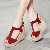 Women's Suede Wedge Sandals Heels - vmlfashion-com