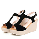 Women's Suede Wedge Sandals Heels - vmlfashion-com