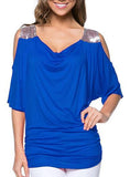 Women's Silver Open Shoulder Top - vmlfashion-com