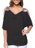 Women's Silver Open Shoulder Top - vmlfashion-com