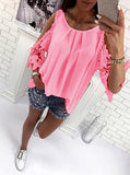 Women's Wide Round Neck Open Large Open Shoulder Top - vmlfashion-com