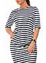 Women's Short Length Stripe Mid Lrngth Sleeve Dress - vmlfashion-com