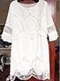 Women's LooseFitting Mini white Lace Dress - vmlfashion-com