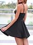 Women's Mini Peek a Boo Lace Trim Silver zipper Dress - vmlfashion-com