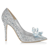 Women's Jewel Encrusted Embellishment Highg Heels - vmlfashion-com