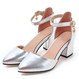 Women's Silver Office High Heel Sandals - vmlfashion-com