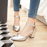 Women's Silver Office High Heel Sandals - vmlfashion-com