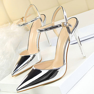 Women's Leather Stilettos Pointed Toes Double Straps - vmlfashion-com