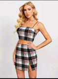 Womens 2 piece crop top and skirt set