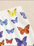 Womens Butterfly 2 piece crop top and skirt set