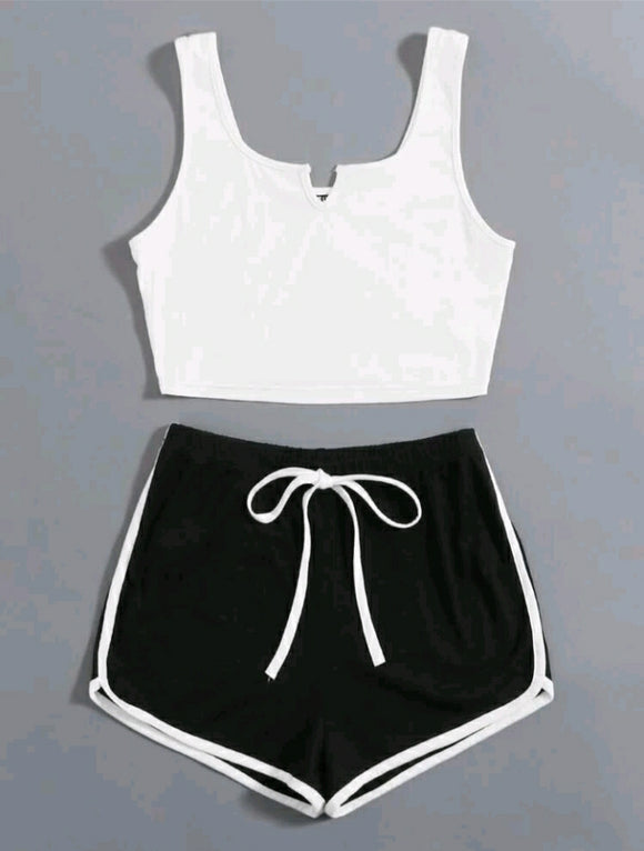 Womens Two Piece Sets Top and Short Pants