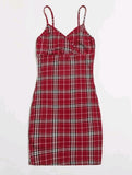 Women Body Fit Checker Print Short Dress