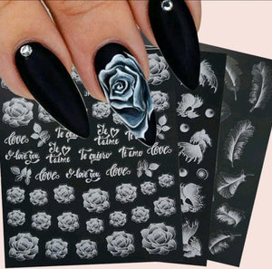 3 Sheet Flower Pattern Nail Art