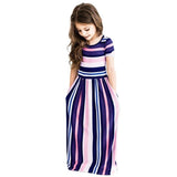 Kids Dresses For Girls Toddler Baby Girls Striped Long Dress Kids Party Beachwear Dresses Outfits Clothes  5.18 - vmlfashion-com