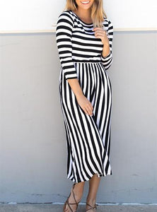 Plus-Size-Women's-BlackWhite-Dress - vmlfashion-com