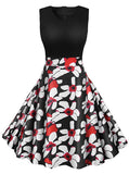 Women two tone flower dress - vmlfashion-com