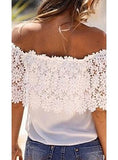 Women's Off Shoulder Top With Laced Triminings - vmlfashion-com