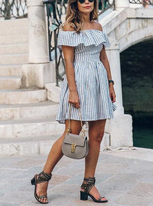 Women-Off-Shoulder-Stripped-Sexy-Dress- - vmlfashion-com