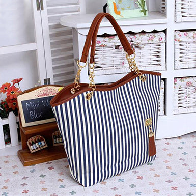 Women's Striped Hand Bag - vmlfashion-com