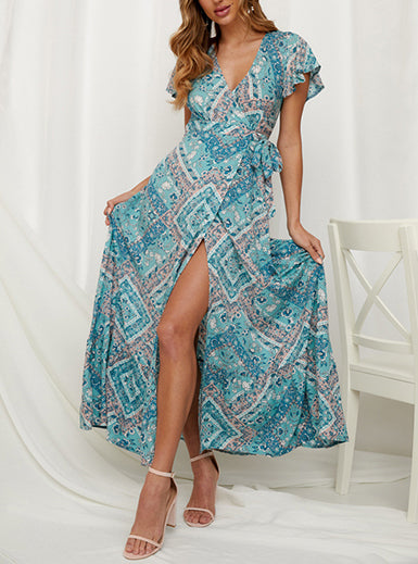 Womne Maxi Wrap Dress - vmlfashion-com