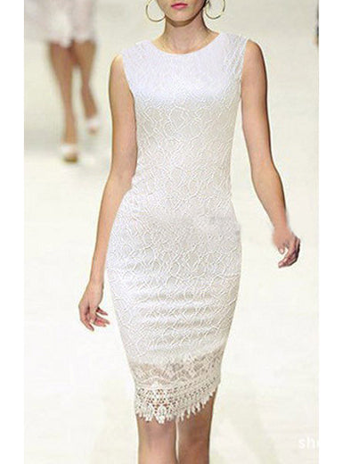 Sleeveless Pencil Dress  Lace Overlay  Bodycon - vmlfashion-com