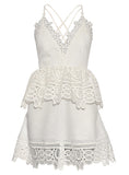 Women Lace Peplum short Dress - vmlfashion-com