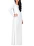 Women's Long Sleeve Maxi High Round Neckline Dress - vmlfashion-com