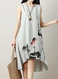 Women's Crepe Style Cut Water Color Dress - vmlfashion-com