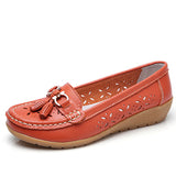 Women's Flat Wedged Loafers with Tassels Booties - vmlfashion-com