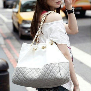 Women's Shoulder Bag White and Sliver - vmlfashion-com