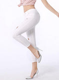 Women's White Damaged Jeans - vmlfashion-com