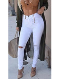 Women's Damaged White  Jeans - vmlfashion-com