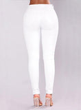 Women's White  Damaged Jeans  Knees Cut - vmlfashion-com