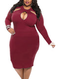 Women's Bodyfit Dress with Cutouts Plus Size - vmlfashion-com