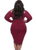 Women's Bodyfit Dress with Cutouts Plus Size - vmlfashion-com