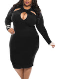 Women's Bodyfit Dress with Cutouts Plus Size - vmlfashion-com