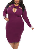 Women's Bodyfit Dress with Cutouts Plus Size - vmlfashion-com