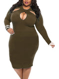 Women's Bodyfit Dress with Cutouts Plus Size - vmlfashion-com