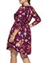 Women's Plus Size Mini Baby Doll Flowered Style Dress - vmlfashion-com