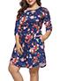 Women's Plus Size Mini Baby Doll Flowered Style Dress - vmlfashion-com