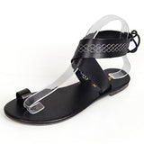 Women's Multicolored Design at the Ankles Cross-Strap Sandals - vmlfashion-com