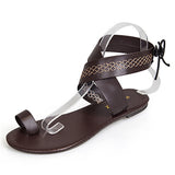 Women's Multicolored Design at the Ankles Cross-Strap Sandals - vmlfashion-com